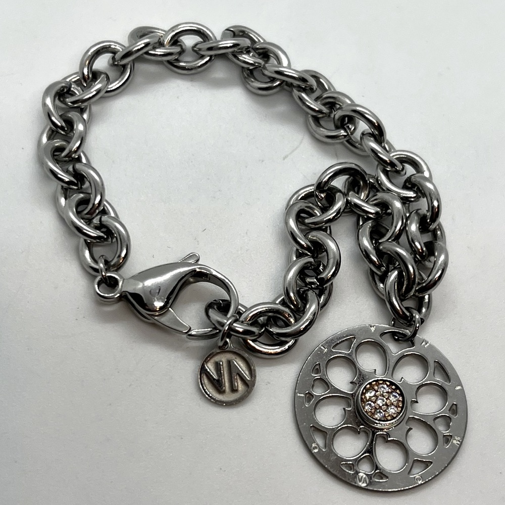 Silver tone Nomination Italy circle link charm bracelet